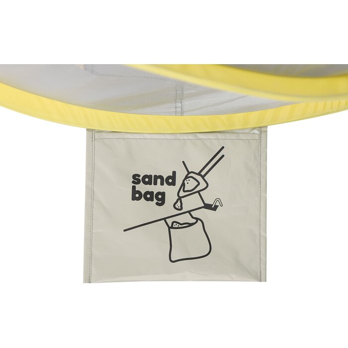 Waimea® Waimea - Parasol de plage Pop-Up Reflective - 130 x 100 cm - Totoka - Argent/Jaune ocre