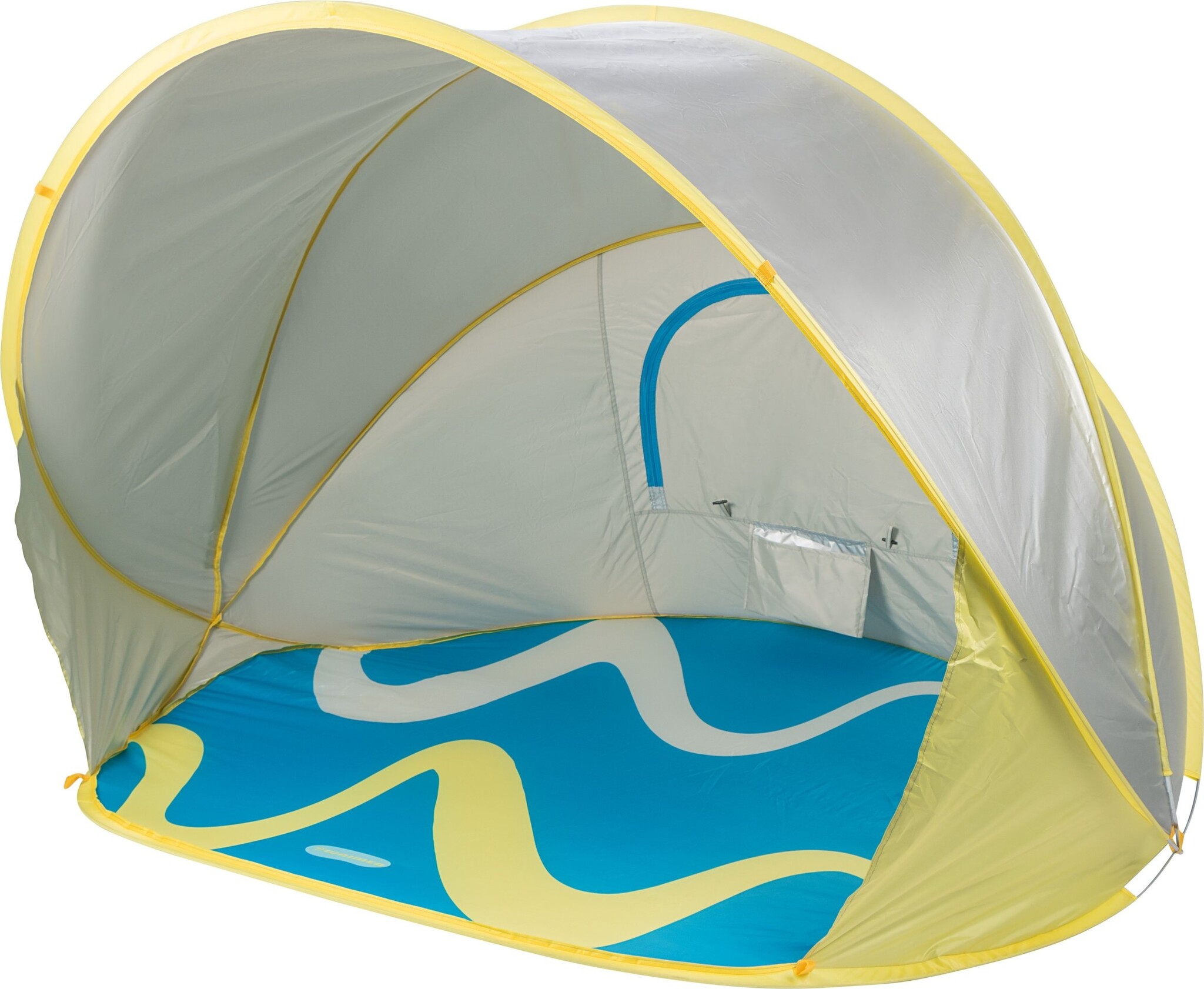 Waimea® Waimea - Parasol de plage Pop-Up Reflective - 168 x 130 cm - Tiaro - Argent/Bleu