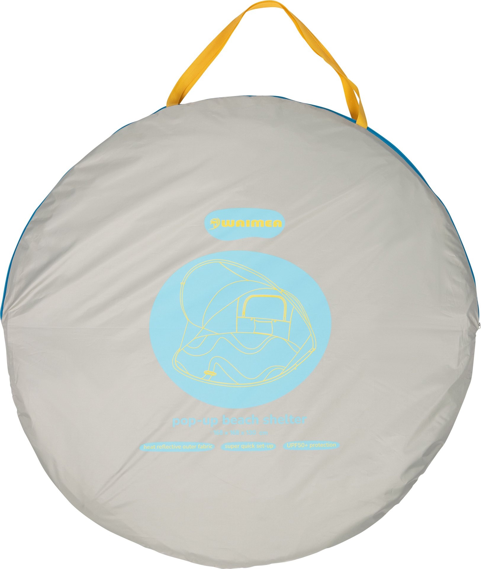 Waimea® Waimea - Parasol de plage Pop-Up Reflective - 168 x 130 cm - Tiaro - Argent/Bleu