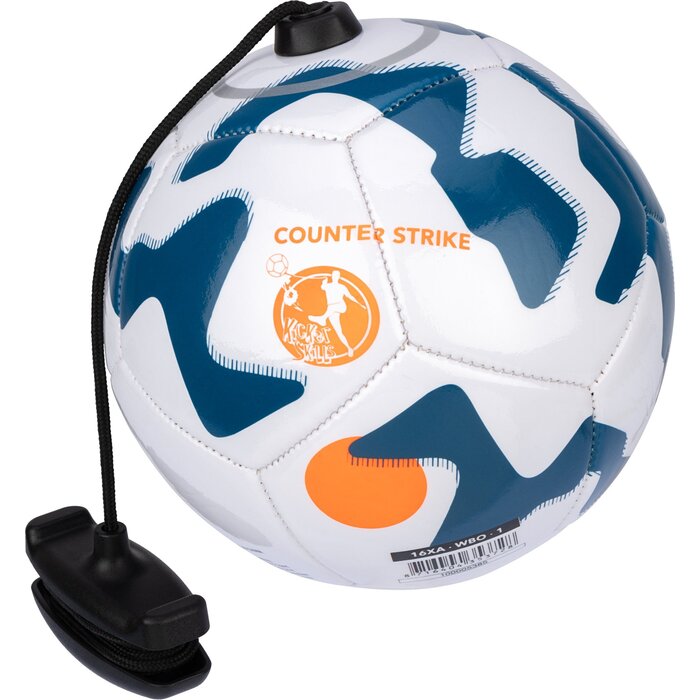 Get & Go® Get & Go - Voetbalvaardigheidsbal met koord - Counter Strike - Wit/Blauw
