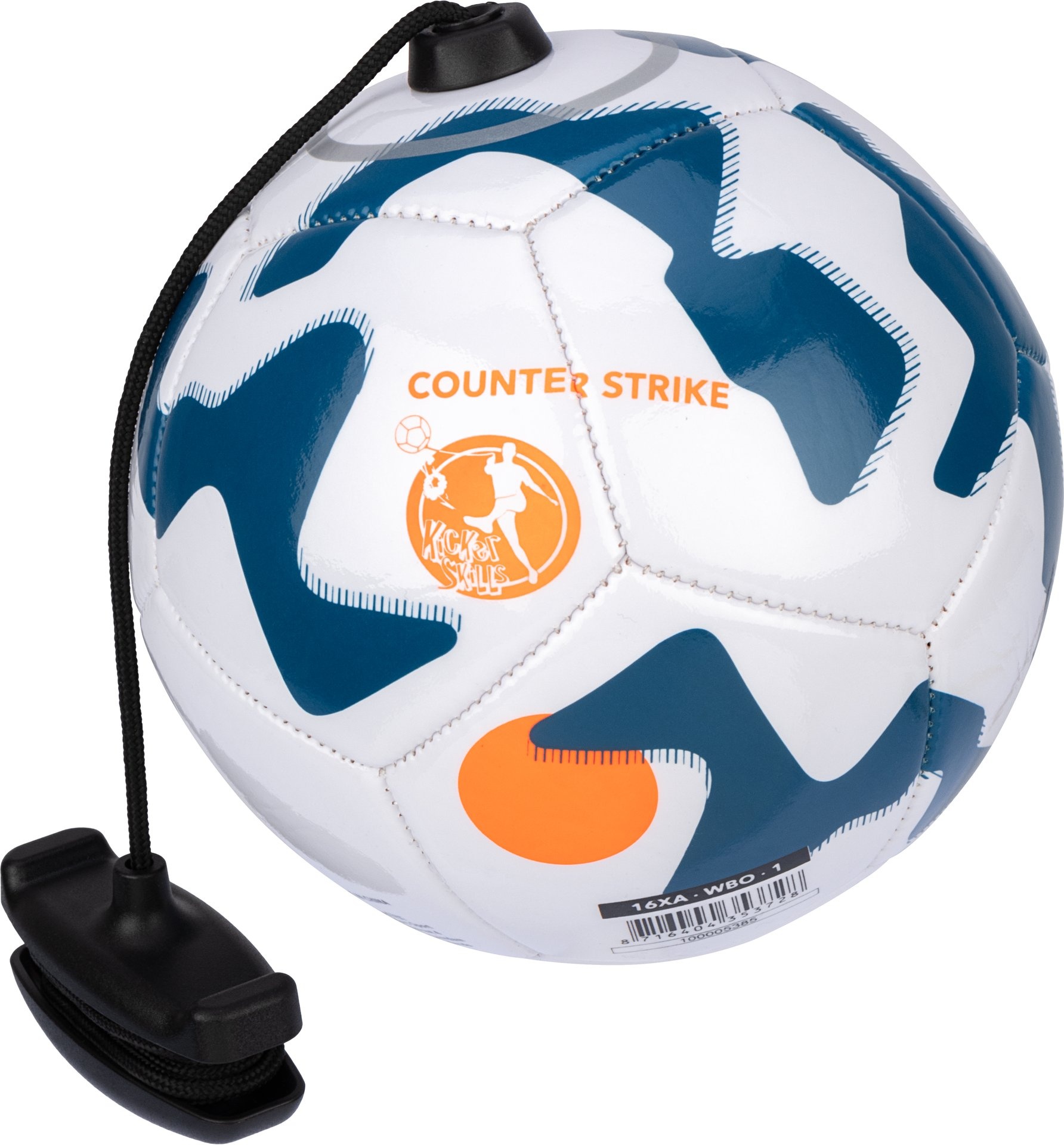 Get & Go® Get & Go - Soccer Skills Ball with Rope - Counter Strike - White/Blue