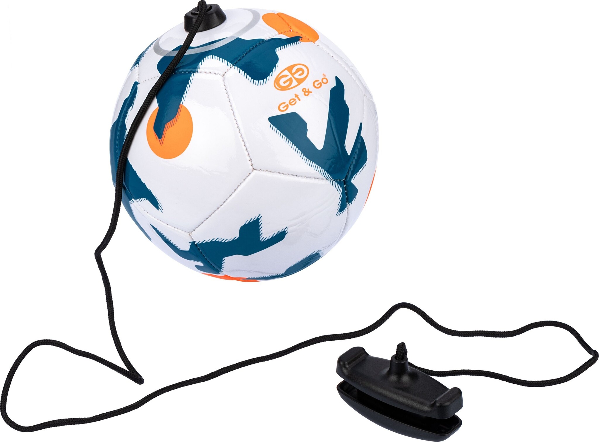 Get & Go® Get & Go – Fußball-Geschicklichkeitsball mit Schnur – Counter Strike – Weiß/Blau