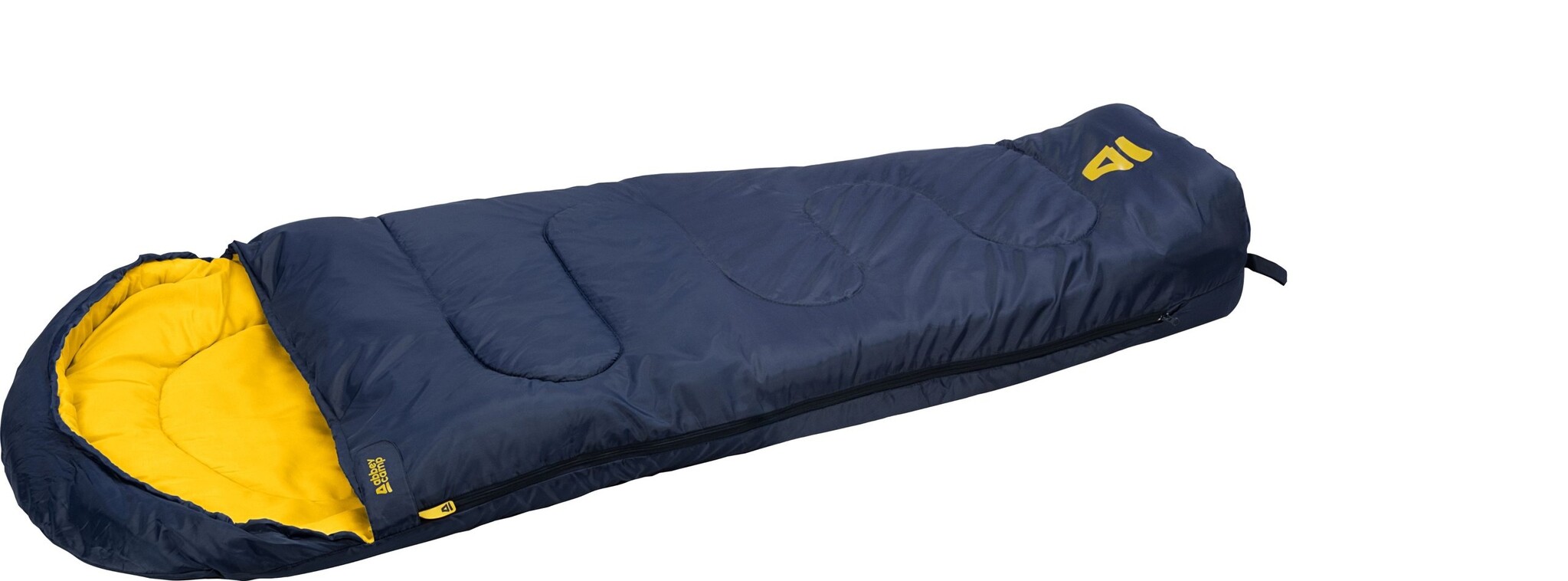 Abbey Camp® Abbey Camp – Mumienschlafsack – Kinder – ATACAMA-05 – Marineblau/Gelb
