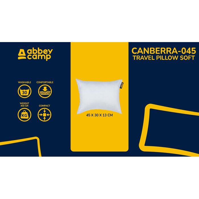 Abbey Camp® Abbey Camp - Soft Travel Pillow - 45x30x13 cm - CANBERRA-045 - Light Gray