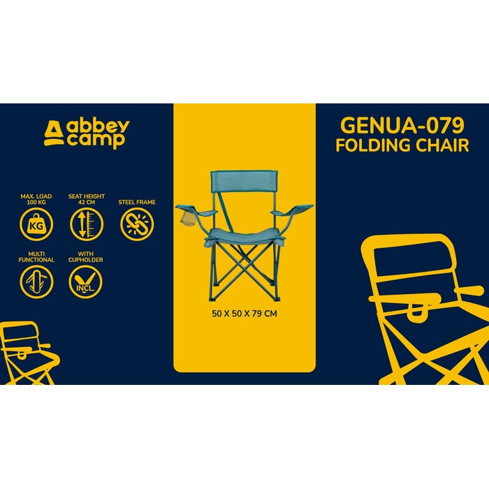 Abbey Camp® Abbey Camp – Klappstuhl – GENUA-079 – Hellblau/Blau