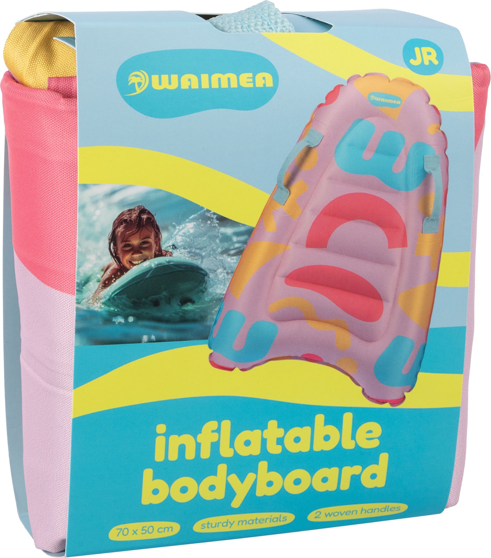 Waimea® Waimea - Opblaasbaar Bodyboard - 70 cm - Makaio - Licht roze/Blauw