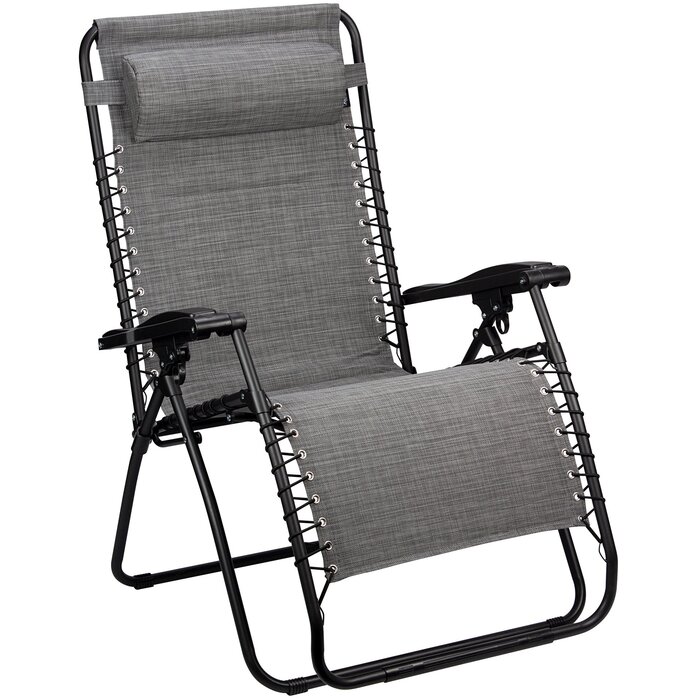 Abbey Camp® Abbey Camp - Stoel - Chaise Longue Padding XXL - Grijs/Donkergrijs