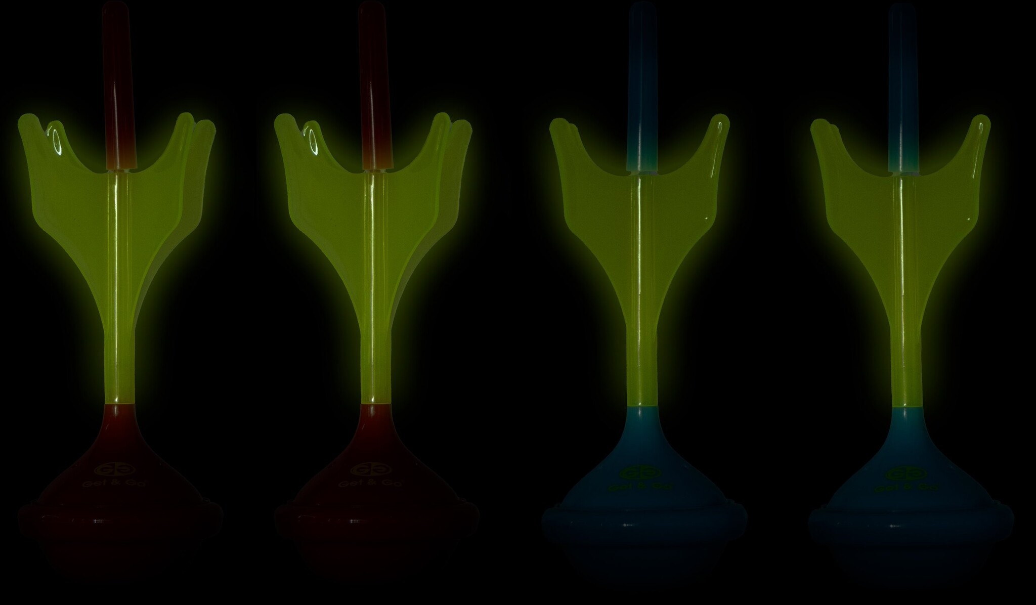 Get & Go® Get & Go - Tuindarts Set - Glow-in-the-Dark - Fluorgeel/Rood