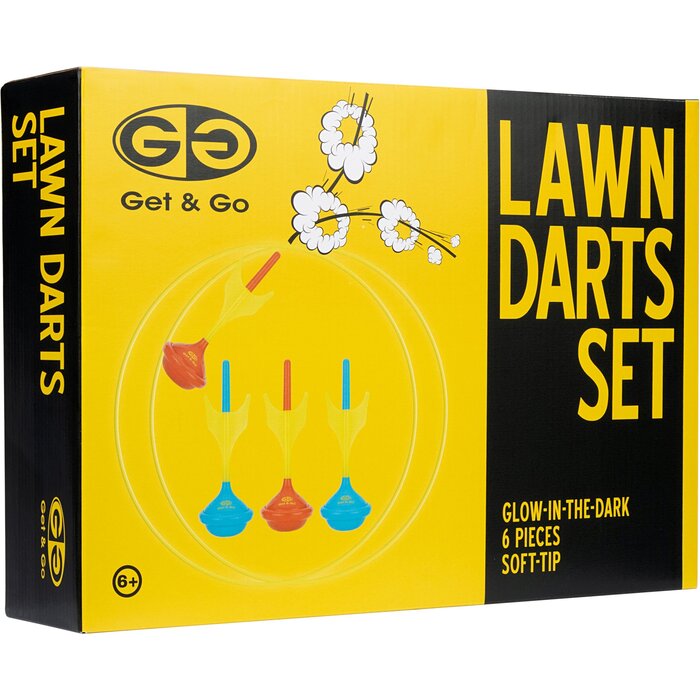 Get & Go® Get & Go – Gartendart-Set – Leuchtet im Dunkeln – Neongelb/Rot