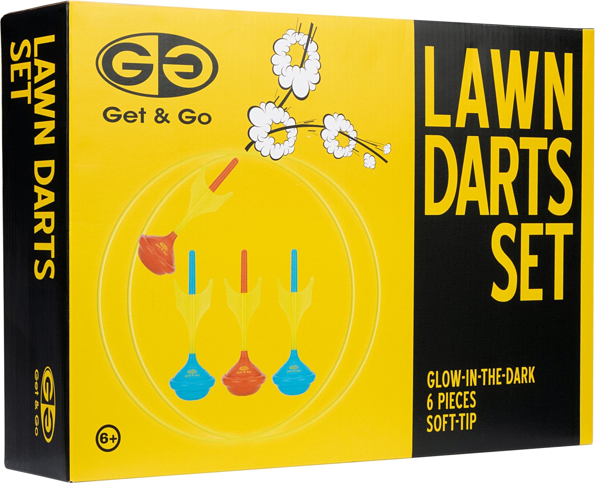 Get & Go® Get & Go - Tuindarts Set - Glow-in-the-Dark - Fluorgeel/Rood