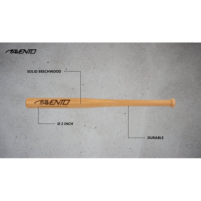 Avento® Avento - Batte de baseball en bois - 68 cm - Marron