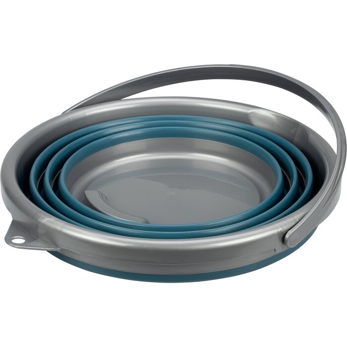 Abbey Camp® Abbey Camp - Seau pliable - 10 litres + couvercle - SIRMIONE-010 - Bleu/Gris
