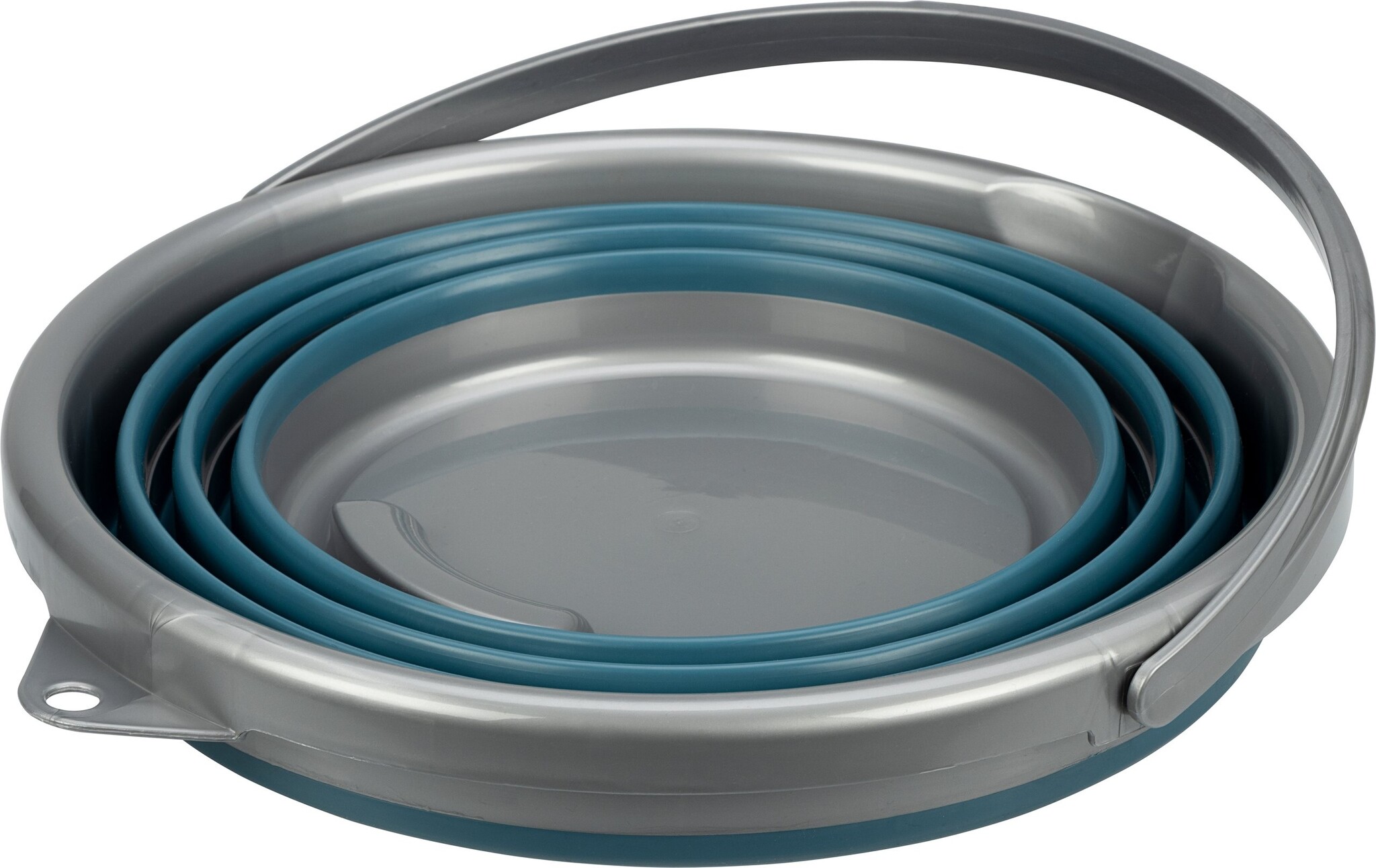 Abbey Camp® Abbey Camp - Seau pliable - 10 litres + couvercle - SIRMIONE-010 - Bleu/Gris