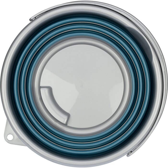 Abbey Camp® Abbey Camp - Foldable Bucket - 10 Liters + Lid - SIRMIONE-010 - Blue/Gray