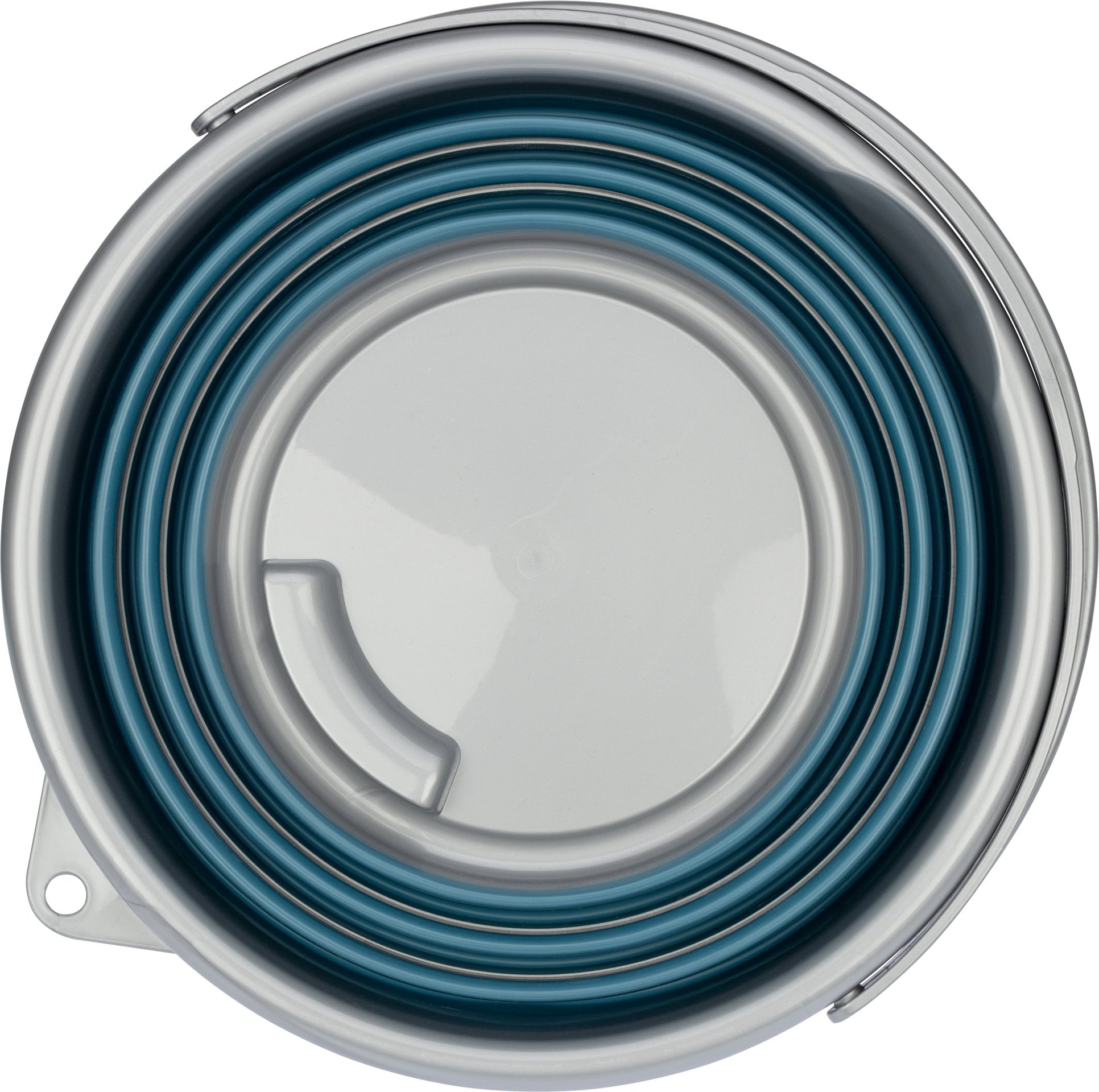 Abbey Camp® Abbey Camp - Seau pliable - 10 litres + couvercle - SIRMIONE-010 - Bleu/Gris