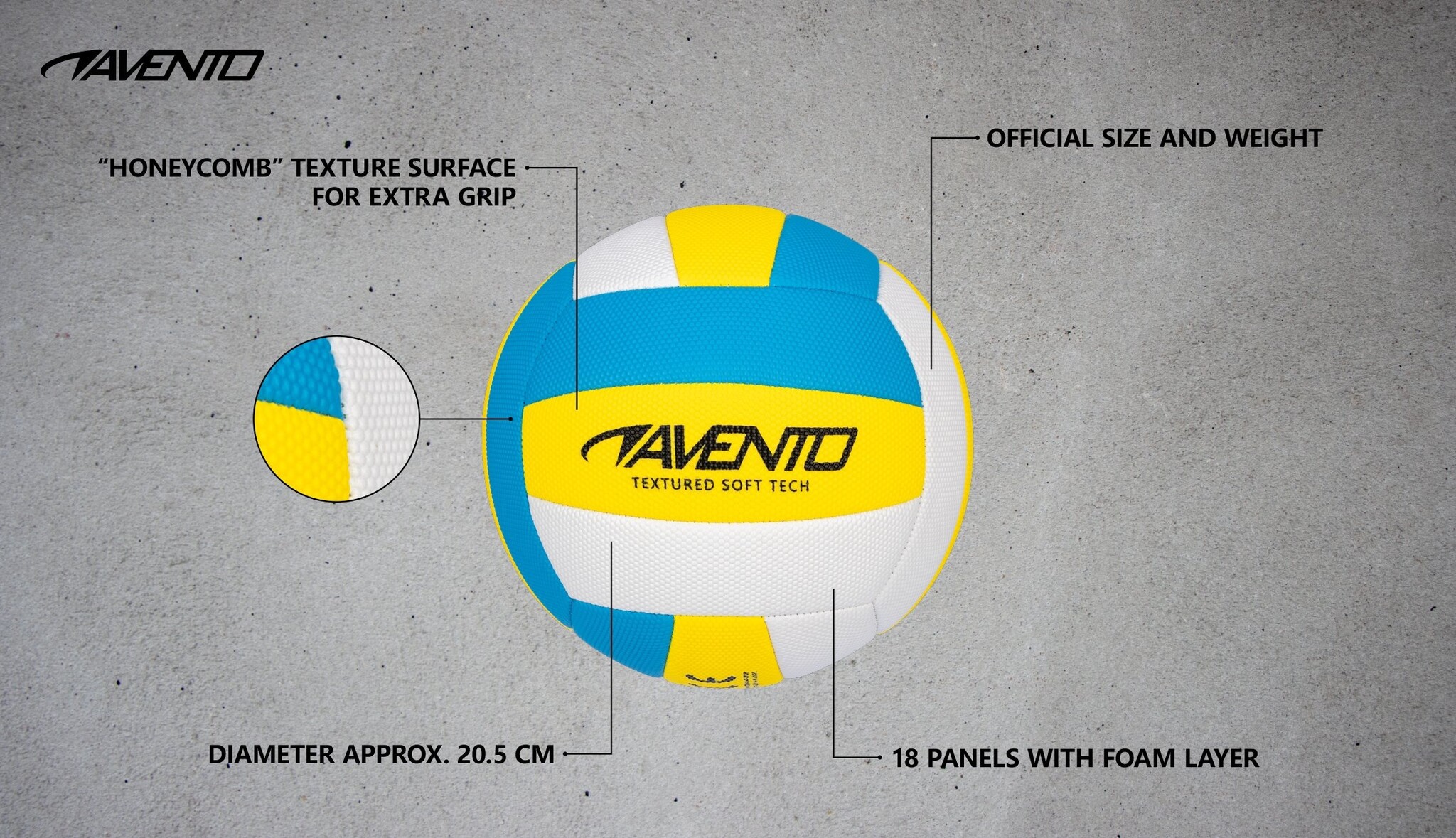Avento® Avento - Beach Volleybal - Grid Smash - Blauw/Geel