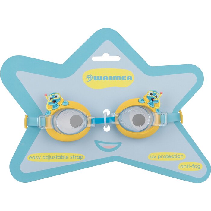 Waimea® Waimea - Lunettes de natation Cartoon Kids - Moko - Aqua/Jaune ocre