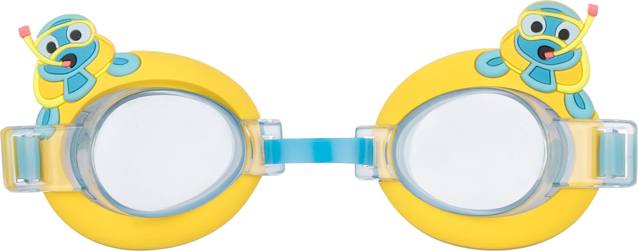 Waimea® Waimea - Cartoon Kids Swimming Goggles - Moko - Aqua/Ochre Yellow