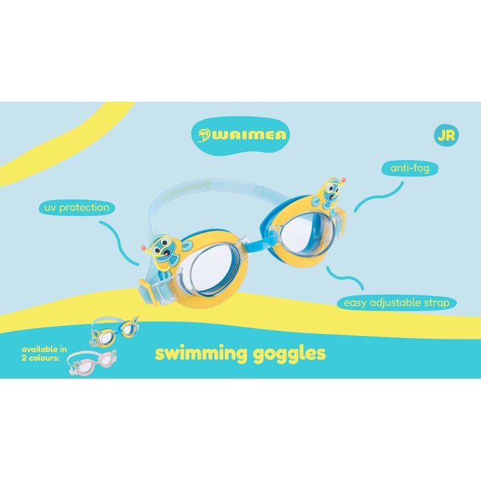 Waimea® Waimea - Lunettes de natation Cartoon Kids - Moko - Aqua/Jaune ocre