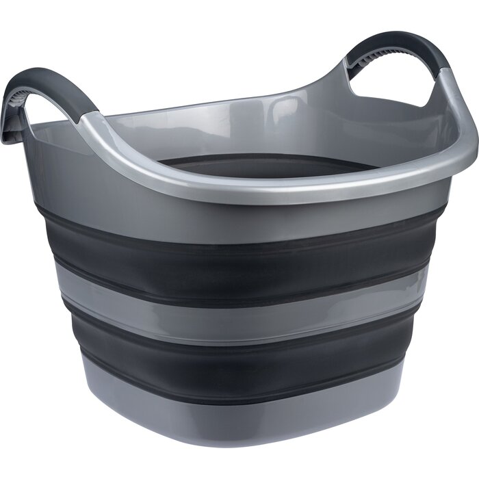 Abbey Camp® Abbey Camp - Foldable Laundry Basket - OHRID-050 - Anthracite/Gray