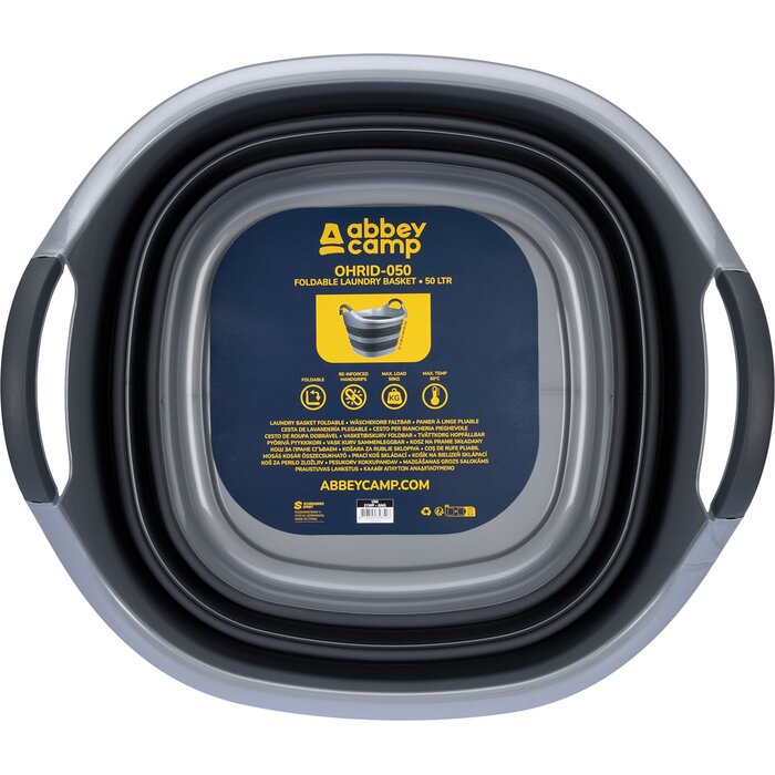 Abbey Camp® Abbey Camp - Wasmand Opvouwbaar - OHRID-050 - Antraciet/Grijs
