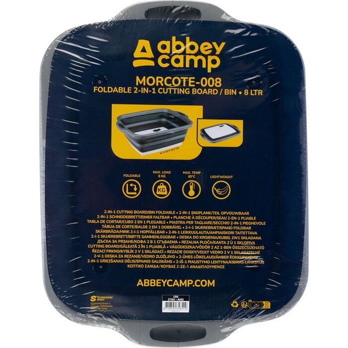 Abbey Camp® Abbey Camp – 2-in-1-Schneidebrett/Schüssel, zusammenklappbar – MORCOTE-008 – Anthrazit/Grau
