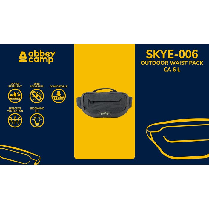 Abbey Camp® Abbey Camp - Sac banane de plein air - SKYE-006 - Anthracite/Gris