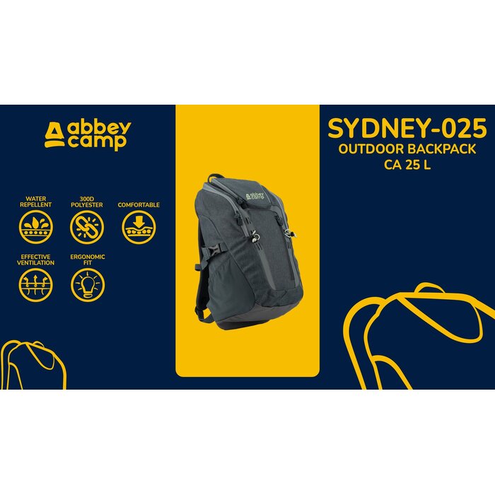 Abbey Camp® Abbey Camp - Outdoor Backpack - SYDNEY-025 - Anthracite/Gray