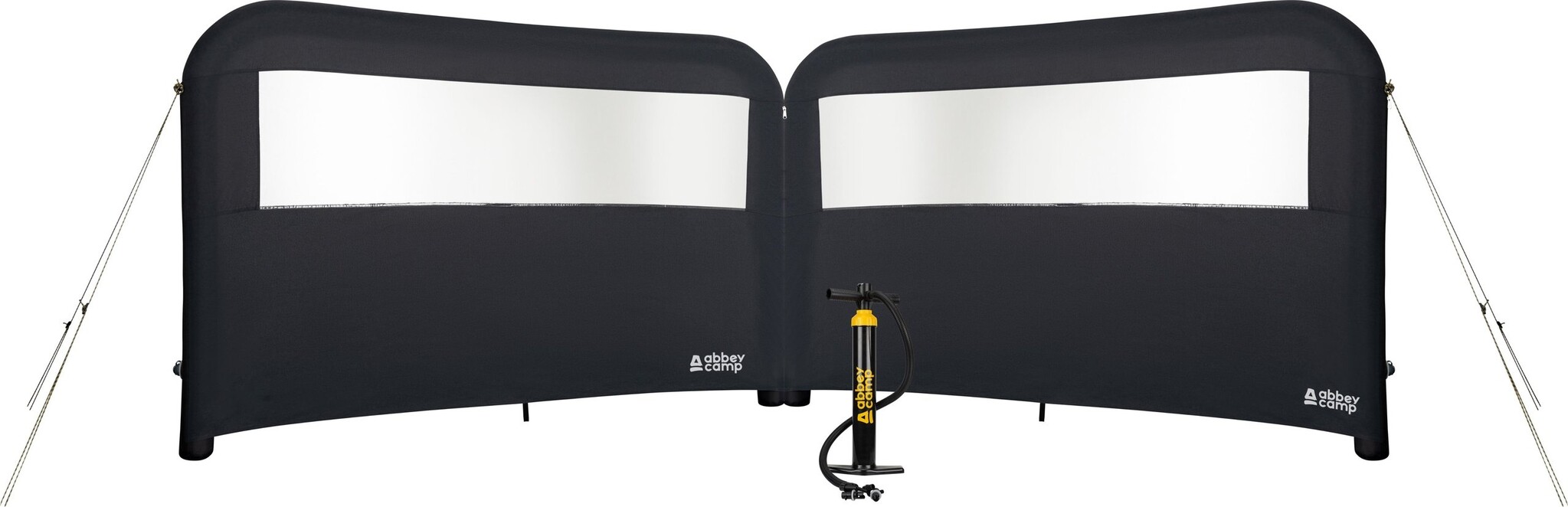 Abbey Camp® Abbey Camp - Inflatable Windscreen - 2x 2.40 m + Pump - BARROWS ISLAND-48 - Anthracite Melee