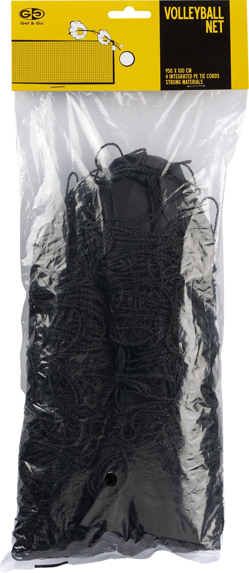 Get & Go® Get & Go - Volleybalnet - 9.5 x 1.0 meter - Zwart/Geel