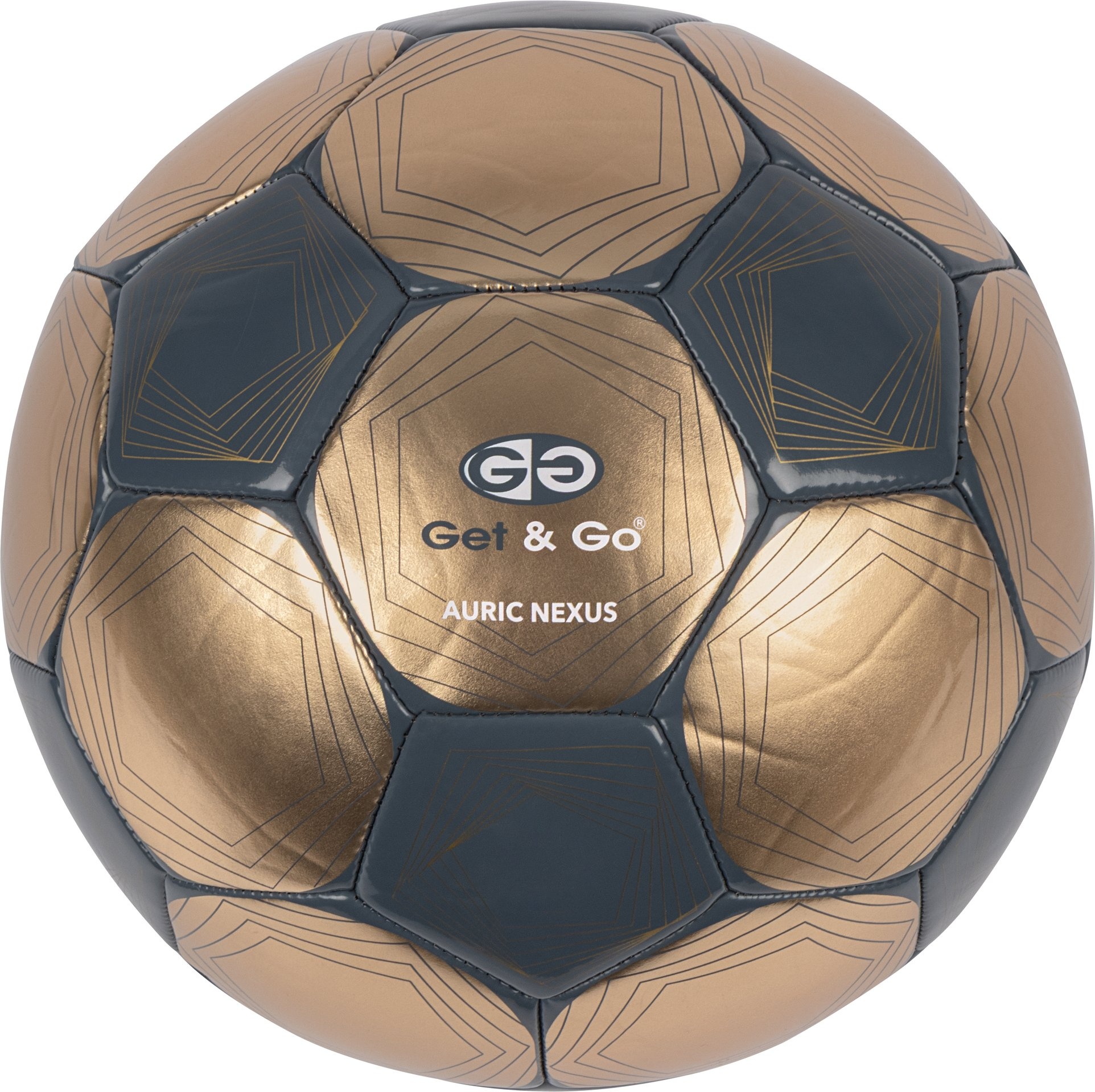 Get & Go® Get & Go - Voetbal Maat 5 - Gold Line - Goud/Antraciet