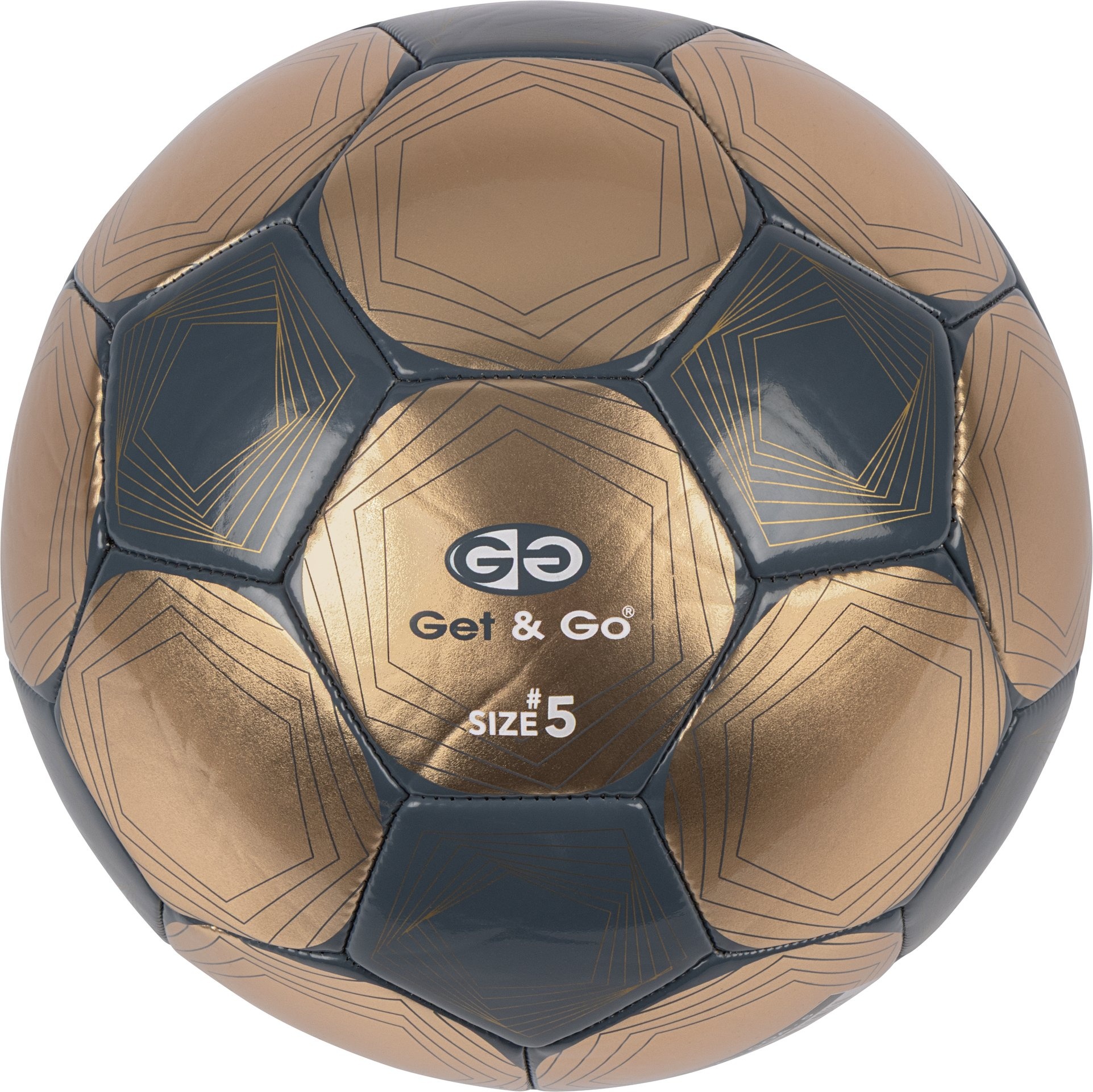 Get & Go® Get & Go - Soccer Size 5 - Gold Line - Gold/Charcoal