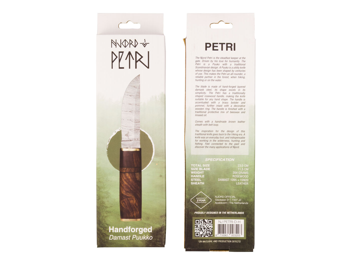 Njord Njord Petri Damast Puukko | Hangpack