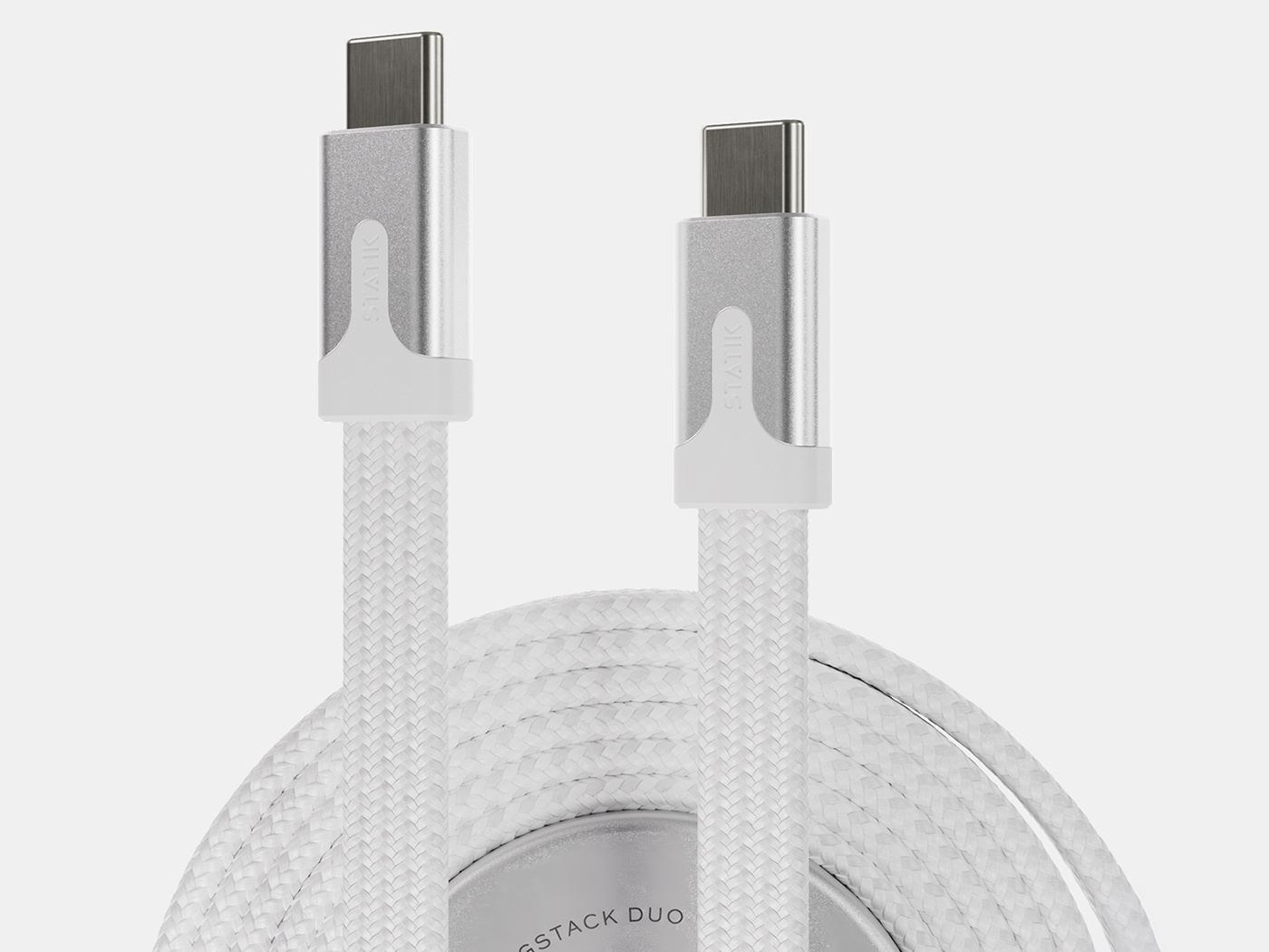 Statik Statik – Magstack Duo USB-C auf USB-C für Apple Watch, 1,5 m – Weiß