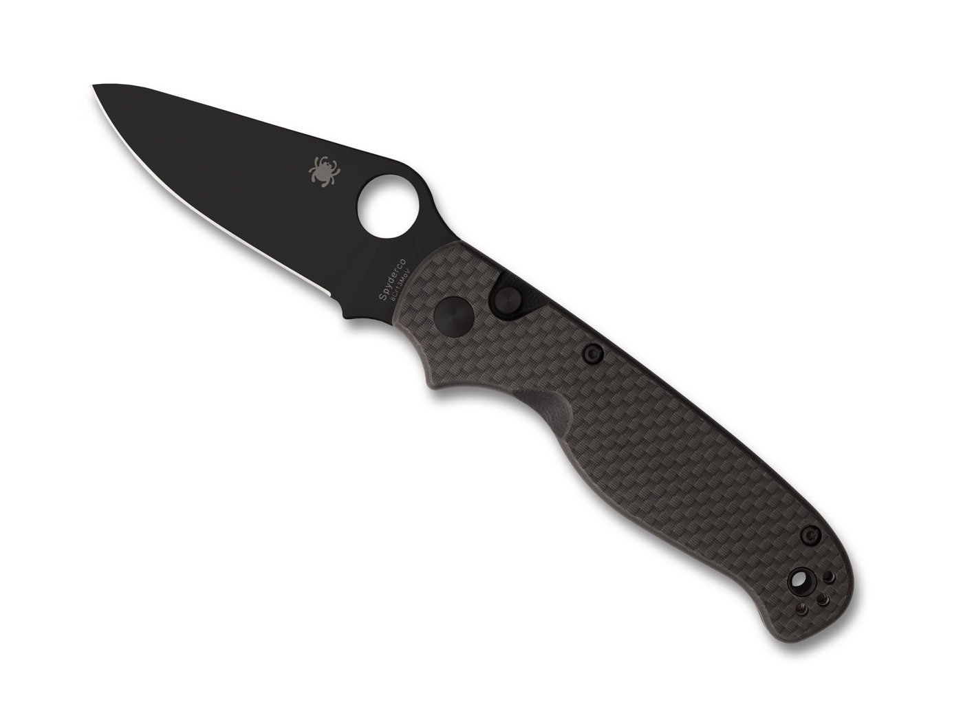 Spyderco Spyderco - ButtonUp - Carbon Fiber - Black Blade