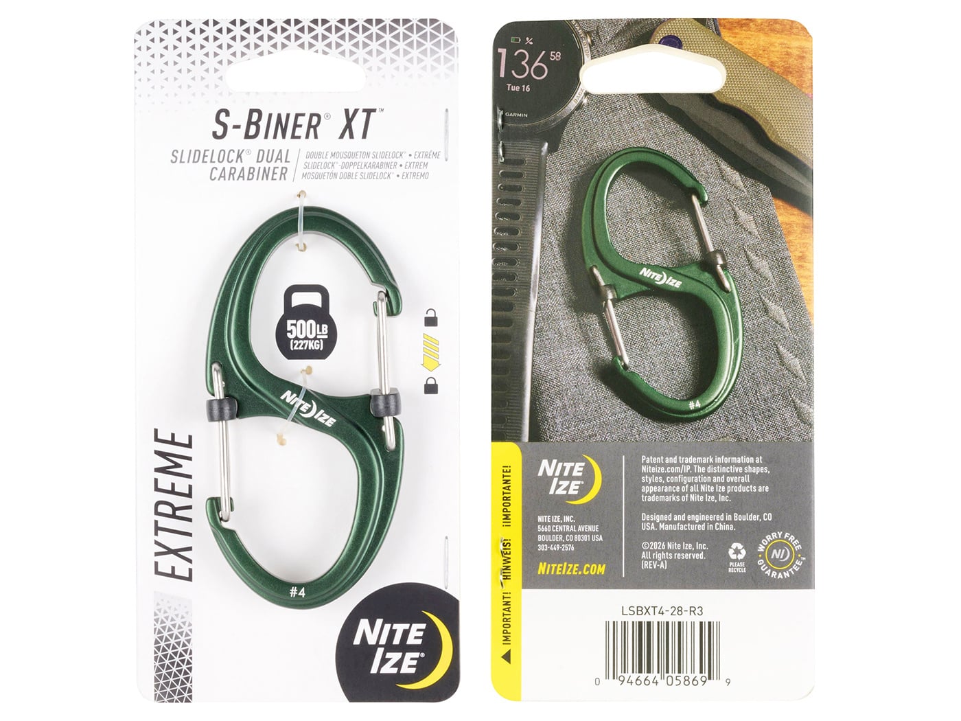 Nite Ize Nite Ize - S-Biner XT Slidelock - Aluminium - Vert n° 4