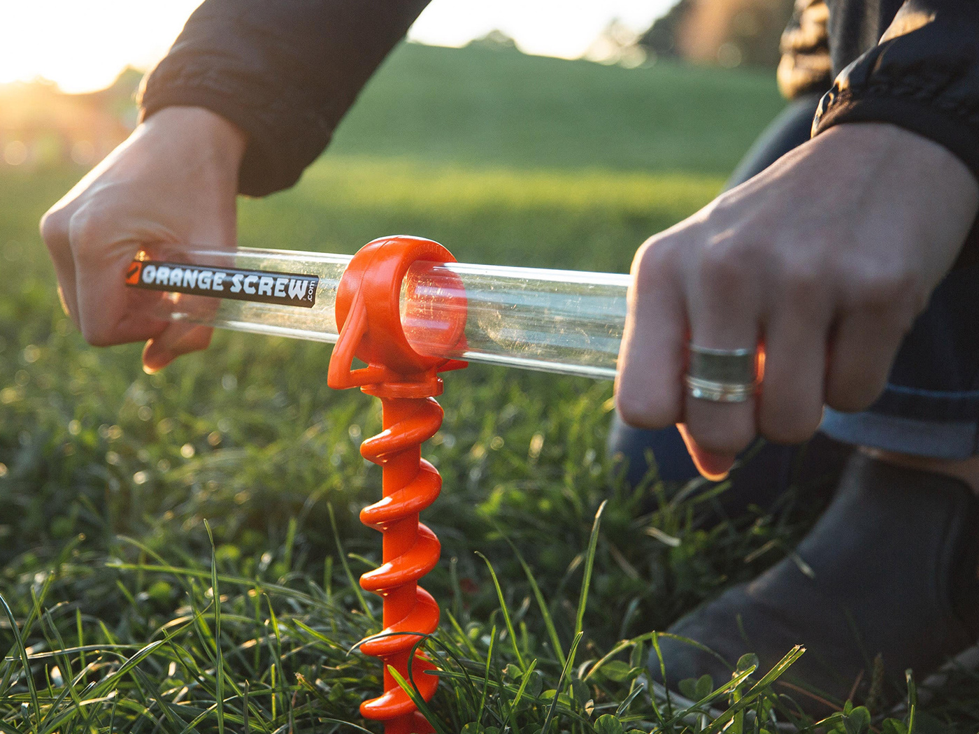 Nite Ize Nite Ize - Orange Screw Ground Anchor - Large - 2 Pack