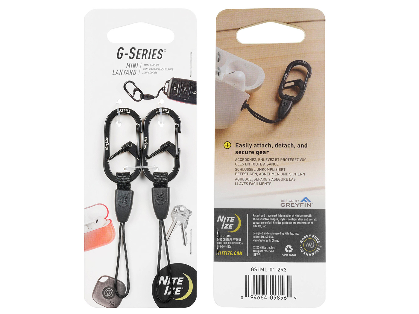 Nite Ize Nite Ize - G-Series - Mini Lanyard Karabijnhaak - 2-Pack - Zwart #1
