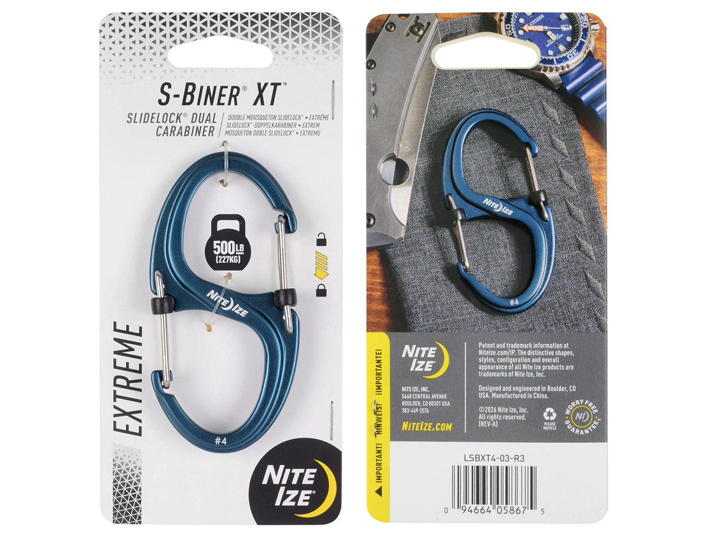 Nite Ize Nite Ize - S-Biner XT Slidelock - Aluminium - Blauw #4