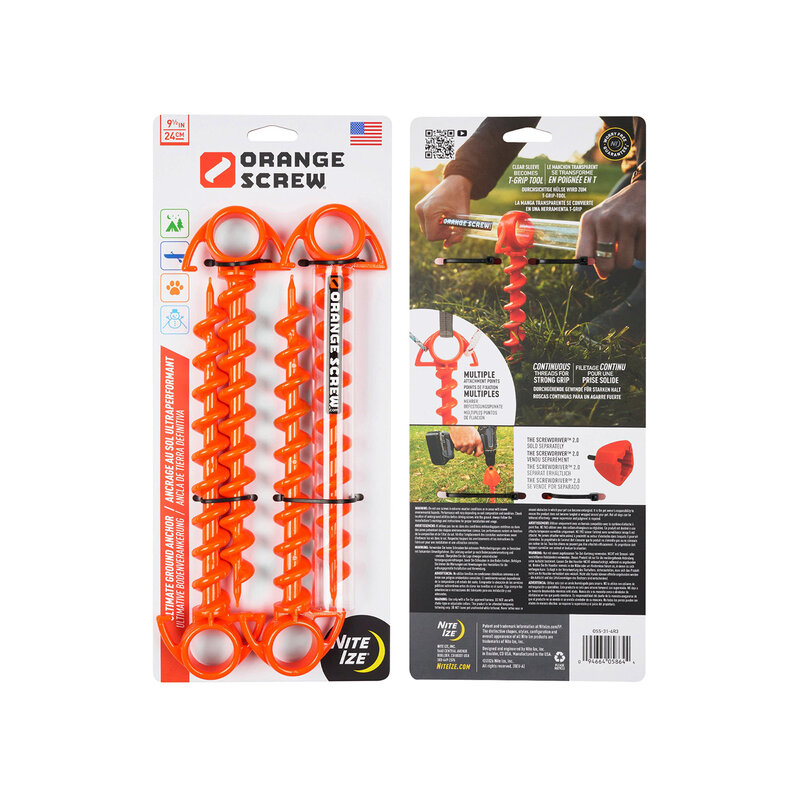 Nite Ize Nite Ize - Orange Screw Ground Anchor - Small - 4 Pack
