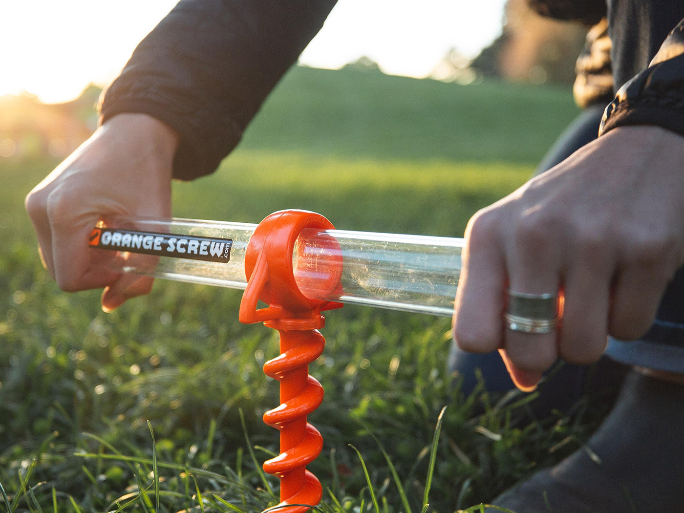 Nite Ize Nite Ize - Orange Screw Ground Anchor - Small - 4 Pack