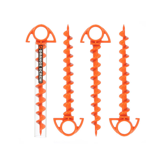 Nite Ize Nite Ize - Orange Screw Ground Anchor - Small - 4 Pack
