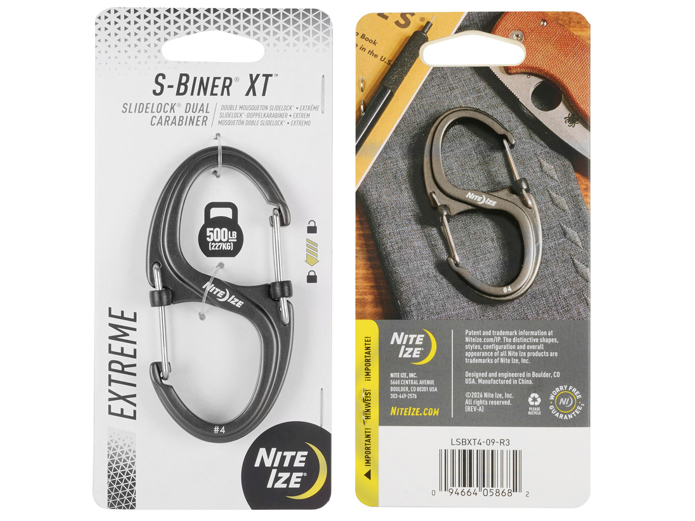 Nite Ize Nite Ize - S-Biner XT Slidelock - Aluminum - Gray #4