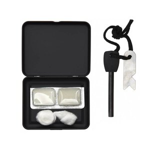 Fosco Industries Magnesium-Feuerstarter-Set in Aufbewahrungsbox - Schwarz