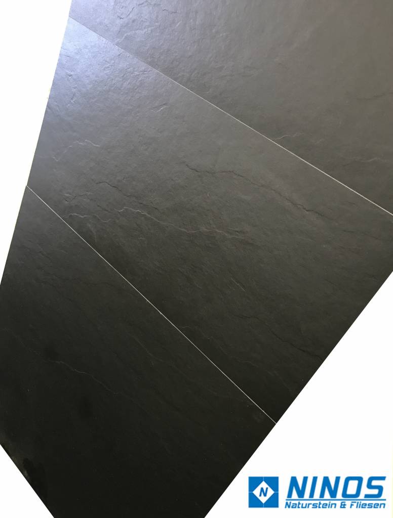 Bodenfliesen Ardesia Schieferoptik Black 60x60x1 cm - Ninos