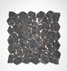 Nero Marquina Naturstein Mosaikfliesen 1.Wahl in 30x30 cm