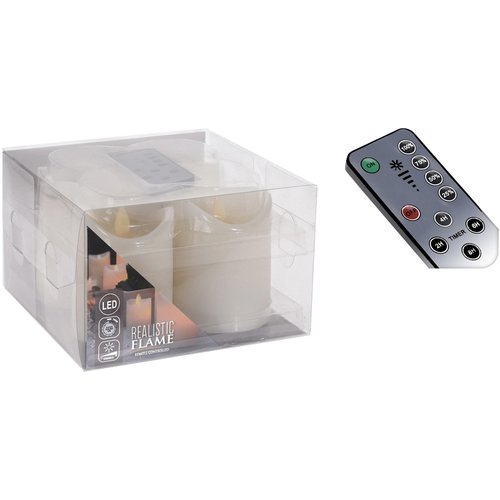 Wax LED-kaarsen ivoor - dansende vlam - Set van 4 Wax LED-kaarsen ivoor - dansende vlam - Set van 4