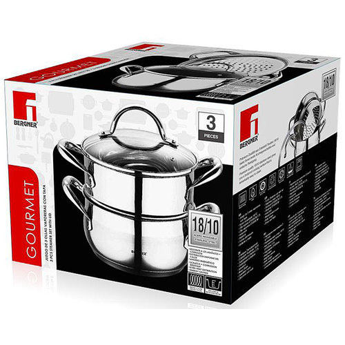 Bergner RVS 18/10 Stoompan 18cm - 2,2 liter Bergner RVS 18/10 Stoompan 18cm - 2,2 liter