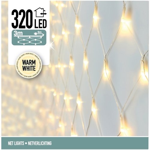 DecorativeLighting Netverlichting 320 LED's 300 x 150 cm warm wit DecorativeLighting Netverlichting 320 LED's 300 x 150 cm warm wit
