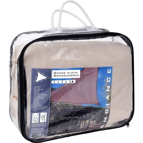 Ambiance Schaduwdoek driehoek 3x3x3m - crème Ambiance Schaduwdoek driehoek 3x3x3m - crème
